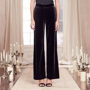 LC Lauren Conrad Runway Collection Black Wide-Leg Flare Velvet Pants Size 16